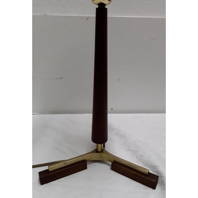 Table Lamp with Brass Frame & 3 Feet, 1960s For Sale - Image 3 of 6