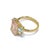 Contemporary Bochic “Orient” Rose Quartz & Light Blue Topaz Ring Set In 18K Gold & Silver For Sale - Image 3 of 9
