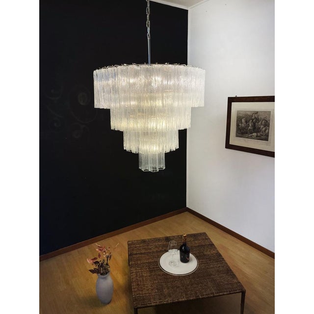 Huge Vintage Murano Glass Tiered Chandelier 78 Glasses, 1990s For Sale - Image 16 of 18