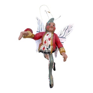 Vintage 1989 House of Hatten Strawberry Fairy Pixie Ornament by Denice Calla For Sale
