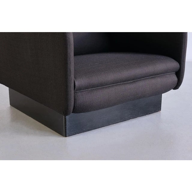 Wood Black Wool & Wood Armchair by Michel Mortier for Steiner, France, 1963 For Sale - Image 7 of 13