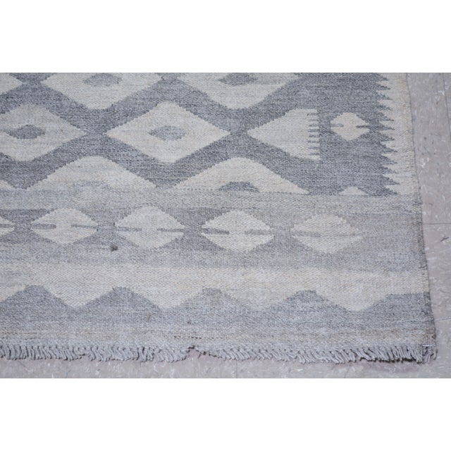 Afghan Tribal Natural Color Hand Made Organic Wool Maimana Kilim,5'1"x6'8" For Sale - Image 4 of 5