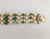 Gold Vintage 1960s Signed Napier 3-Strand Green AB Bracelet For Sale - Image 8 of 9