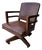 Midcentury Modern 1940s Leather Vintage Swivel Office or Library Desk Chair For Sale