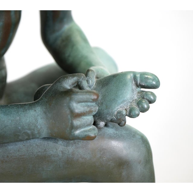 Mid 19th Century Boy With Thorn Spinario Classical Bronze Sculpture For Sale - Image 9 of 13