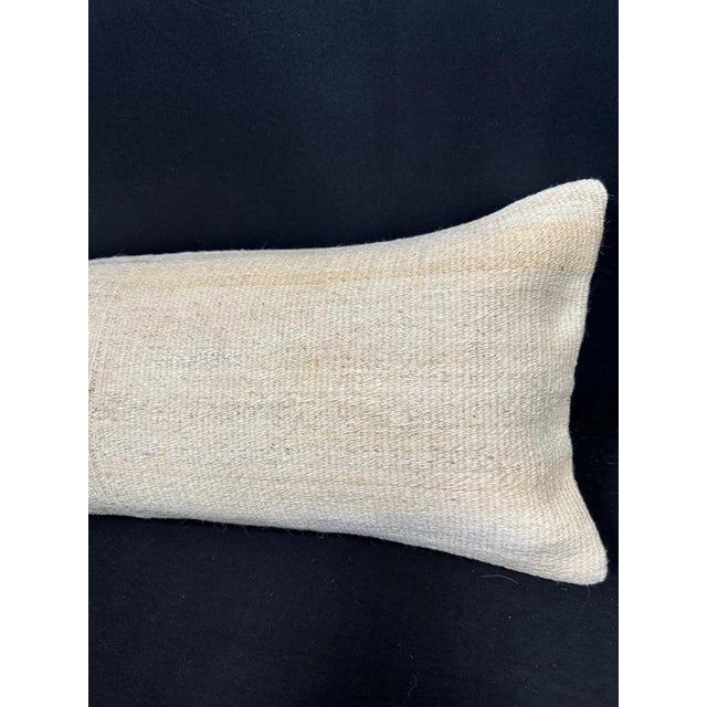 Turkish Hemp Pillow Cushion Natural Beige Cushion Cover 14x40 For Sale - Image 4 of 4