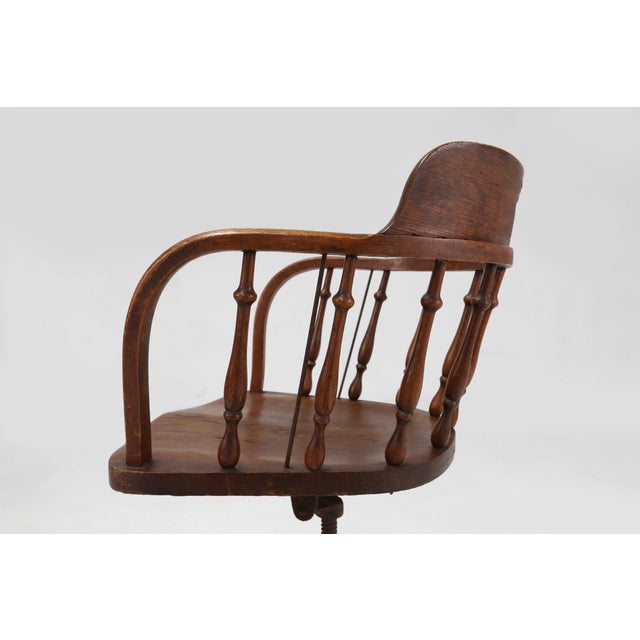English Swivel-Base Captain Desk Chair, 1850s For Sale - Image 3 of 14