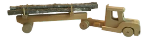 Handcrafted Wooden Logging Truck Model