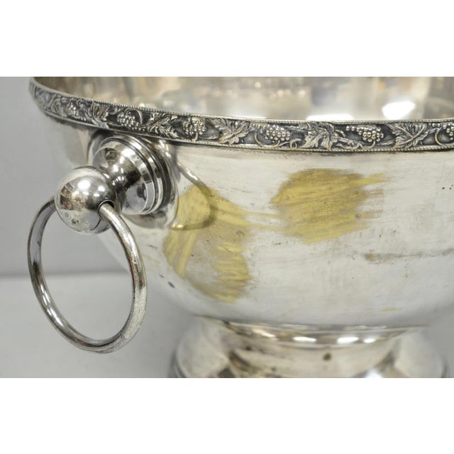 Vintage Victorian Silver Plated Footed Twin Handle Punch Bowl Set W/ 12 Cups For Sale - Image 10 of 18