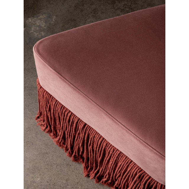 Allard Triangular Ottoman with Fringe, Rose For Sale - Image 4 of 7