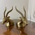 Metal Solid Brass Antelope Gazelle Ram Head MCM Bookends Pair Vintage Heavy For Sale - Image 7 of 7