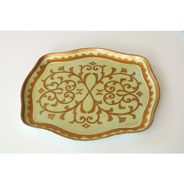 Mid 20th Century Italian Hand Painted Florentine Gilded Tray's S/2 For Sale - Image 5 of 5