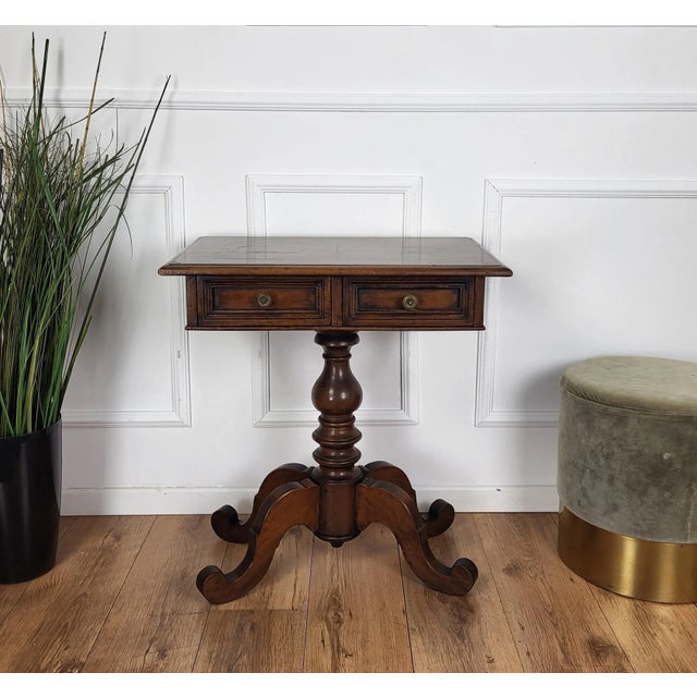 Gold Italian Walnut Side Table, 1890s For Sale - Image 8 of 9