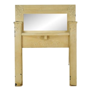 Antique Victorian Beveled Mirror Wood Mantel For Sale