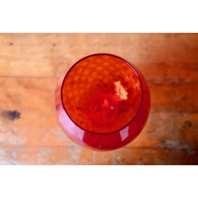 Boho Chic Large Regency Empoli Faceted Glass Chalice Vase, 1970s For Sale - Image 3 of 7