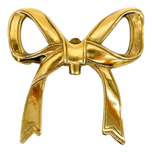 Vintage Hollywood Regency Brass Bow Wall Hanging - Glam, French Inspired, Regency Revival