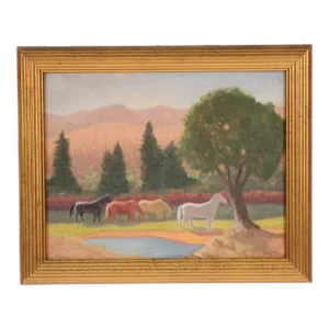 Painting of Horses by Oscar Galgiani (193-1994)