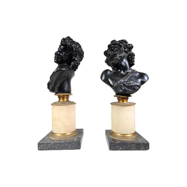 Late 19th Century Italian Artist, Busts of Dionysus and Ariadne, 1880s, Bronzes, Set of 2 For Sale - Image 5 of 12