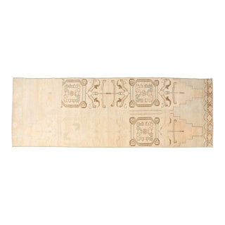 1960s Ivory & Pale Sand Oushak Rug For Sale