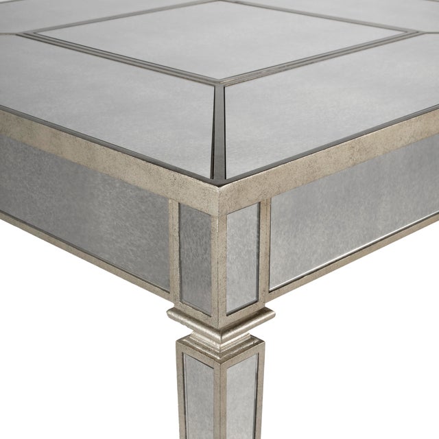 Spritely Home Accent Furniture Celeste Mirrored Game Table, Silver For Sale - Image 4 of 8