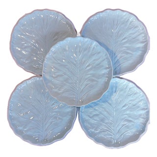 1970s Belo Portuguese Faiança Cabbageware Dessert / Salad Plates – Set of 5 For Sale