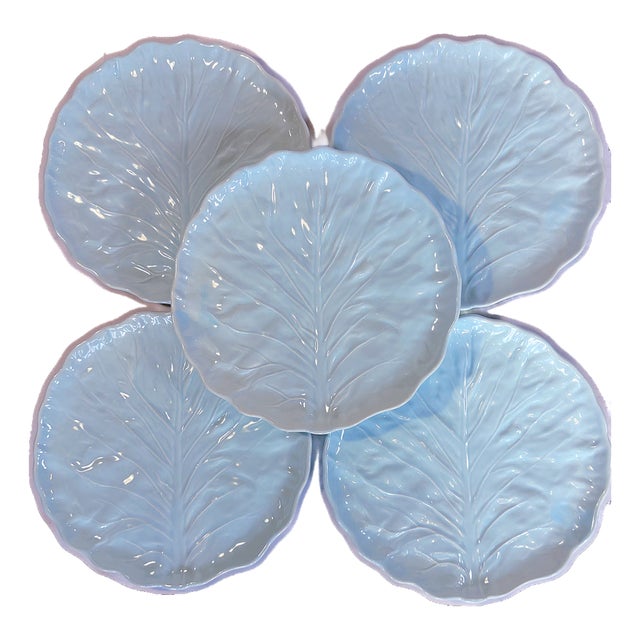 1970s Belo Portuguese Faiança Cabbageware Dessert / Salad Plates – Set of 5 For Sale