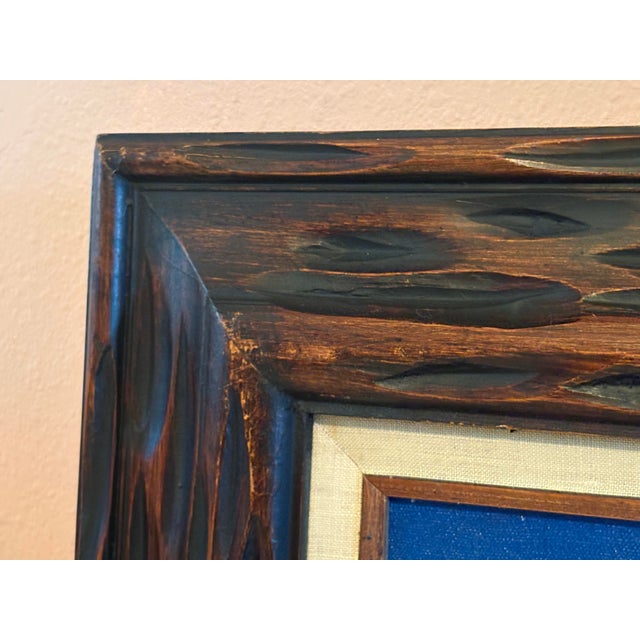 1976 Signed Winter Mountain Landscape Painting in Rustic Wood Frame For Sale - Image 11 of 11