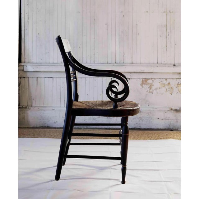 Fancy Armchair Antique With Rush Seat For Sale - Image 9 of 10