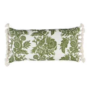 Schumacher x Marie-Anne Oudejans Raven Woods Lumbar Pillow In Green