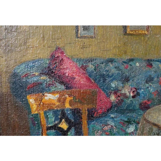 Biedermeier Artist, Interior of Room, 1910, Oil on Canvas, Framed For Sale - Image 3 of 9