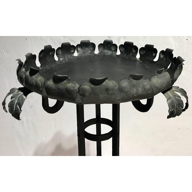 Addisson Mizner Style Bronze Palmette and Iron Pedestal For Sale In West Palm - Image 6 of 12