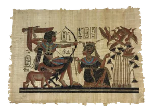 Vintage Authentic Hand Painted Papyrus With Signature