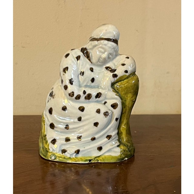 Ceramic Antique 18th Century English George III Staffordshire Prattware Figure of an Old Woman For Sale - Image 7 of 10