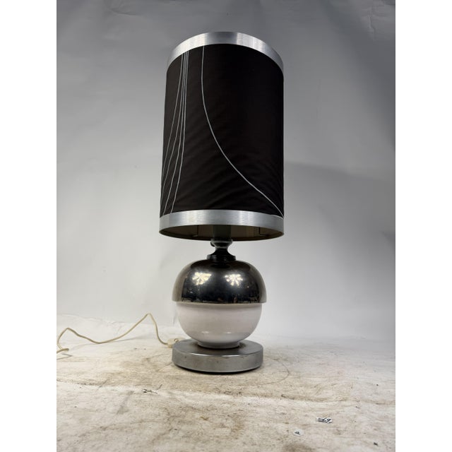 Vintage Space Age Table Lamp in Chrome Metal, 1970s For Sale - Image 10 of 10