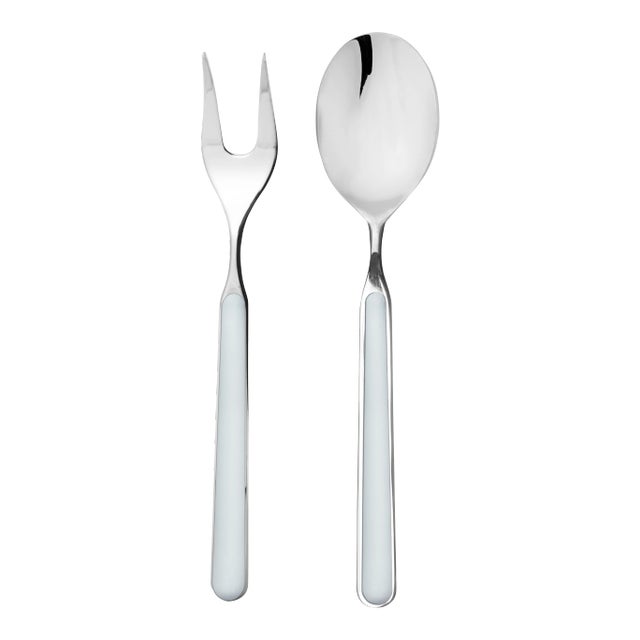 Mepra Fantasia 2-Piece Serving Set (fork & Spoon), Light Blue For Sale