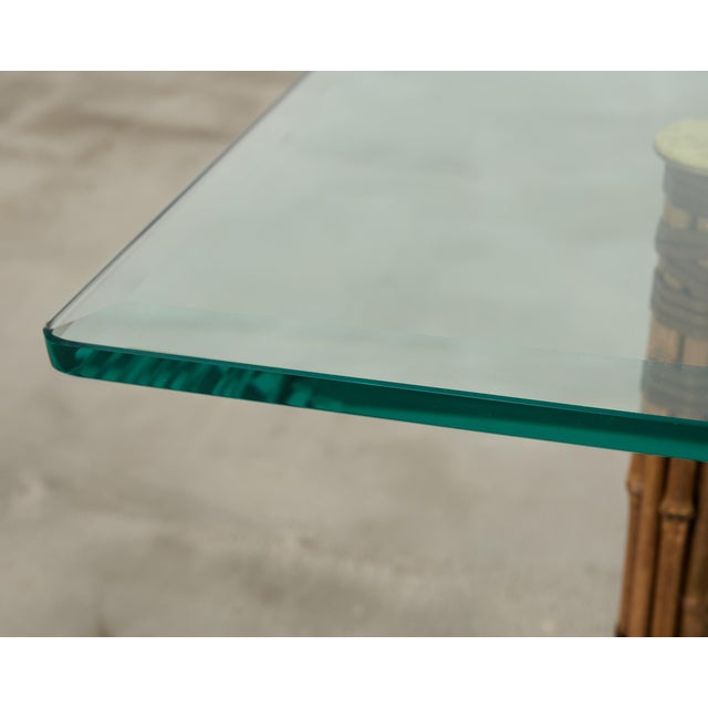 McGuire Organic Modern Bamboo Glass Console Table 8 Ft. For Sale - Image 14 of 18