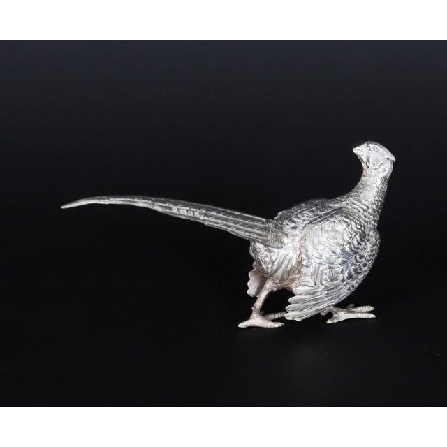Vintage Sterling Silver Pheasants from Edward Barnard & Sons, London, 1971, Set of 2 For Sale - Image 4 of 16