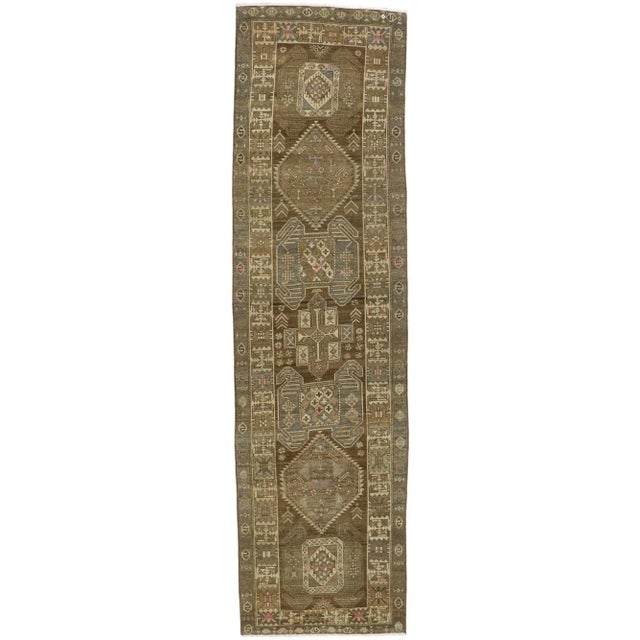 Antique Persian Azerbaijan Rug Runner - 03'10 X 13'10 For Sale - Image 9 of 9