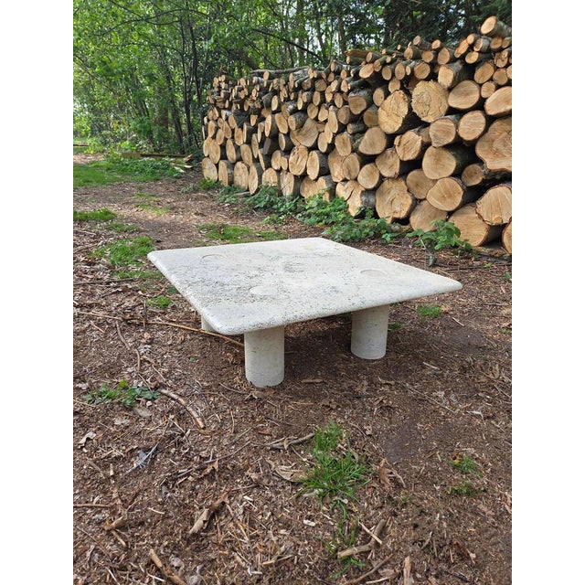 Stone Travertine Coffee Table attributed to Angelo Mangiarotti for Up & Up, Italy, 1975 For Sale - Image 7 of 10