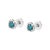 Contemporary .925 Sterling Silver 1 1/2 cttw Treated Blue Diamond Modern 4-Prong Solitaire Milgrain Stud Earrings (Blue Color, I1-I2 Clarity) For Sale - Image 3 of 6