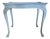 Antique Early 20th Century Blue French Country Carved Wood Rustic Console/Accent Table For Sale