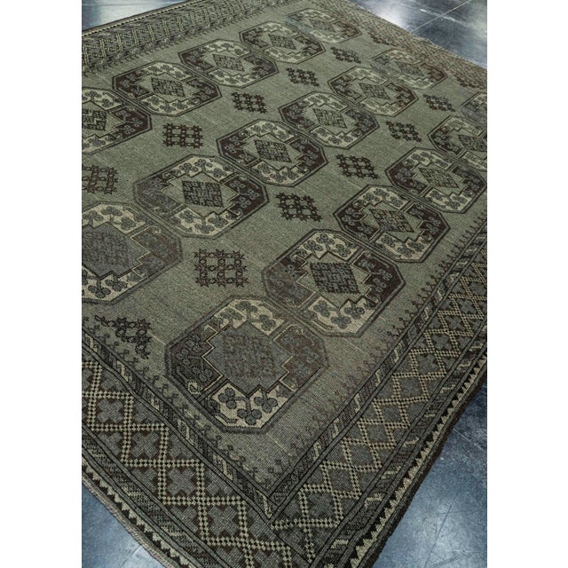 Dark Gray Turkish Vintage Rug 7'6" x 9'7" #20901 For Sale - Image 8 of 8