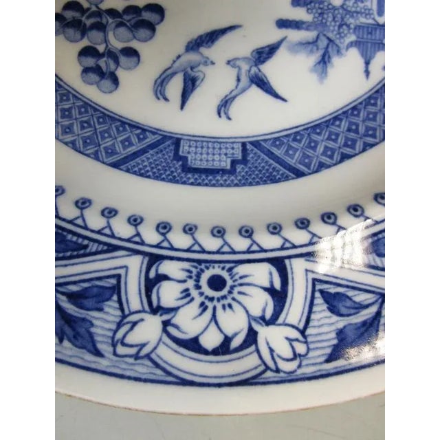 Chinoiserie Wedgwood Antique Chinoiserie Blue Willow Shallow Bowls and Plates - A Set of 11 For Sale - Image 3 of 12
