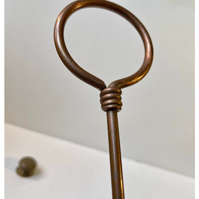Mid-Century Wall Mounted Fireplace Tools in Copper, 1960s, Set of 6 For Sale - Image 6 of 8