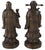 This impressive pair of large Chinese bronze wisemen sculptures features two finely cast figures standing on circular...