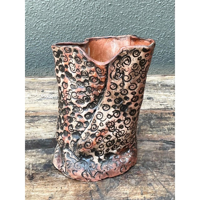 Vintage Aboriginal Studio Pottery Dot Vase For Sale - Image 4 of 12