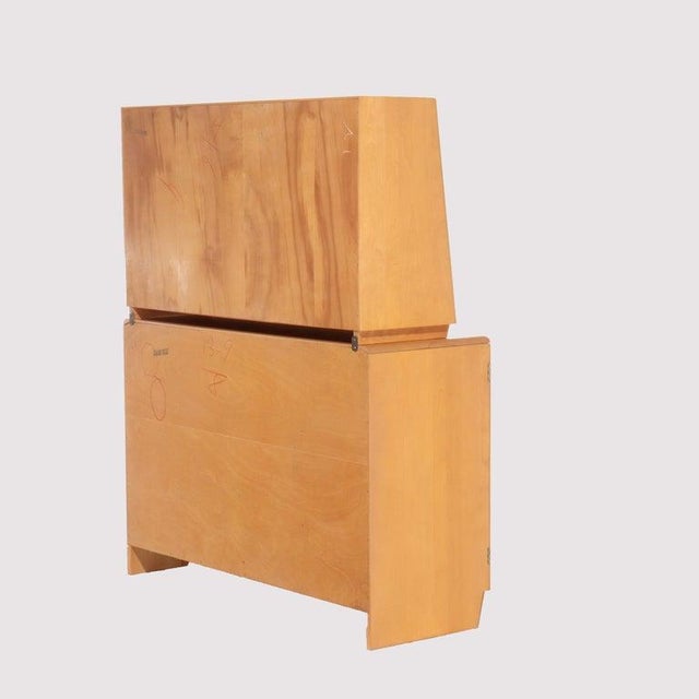 Champagne Vintage Heywood Wakefield Birch Two Piece Breakfront in Champagne Finish C1950 For Sale - Image 8 of 8