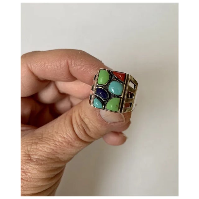 Contemporary Late 20th Century Sterling and Howlite Ring, Size 8.25 For Sale - Image 3 of 10