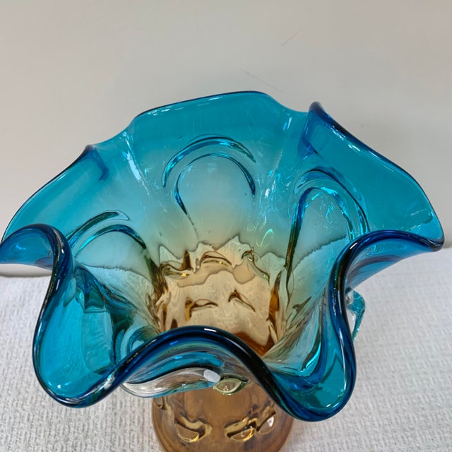 1960s Murano Mid- Century Blown Art Glass Vase For Sale - Image 5 of 9