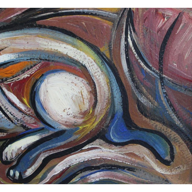 Postwar European Artist, The Vanguard Series Nr. XXIII Abstract Composition, 1950s-1970s, Oil on Board, Framed For Sale - Image 9 of 14